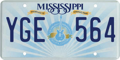 MS license plate YGE564