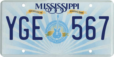 MS license plate YGE567