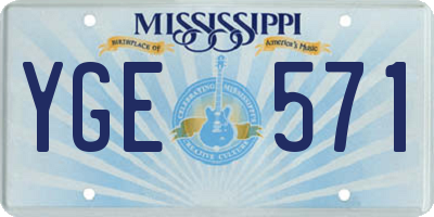 MS license plate YGE571