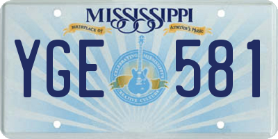 MS license plate YGE581