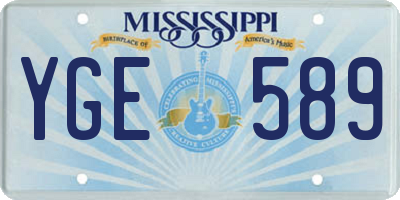 MS license plate YGE589