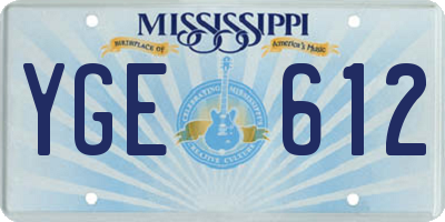 MS license plate YGE612