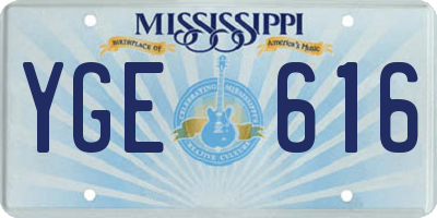 MS license plate YGE616