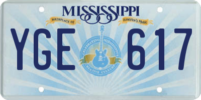 MS license plate YGE617