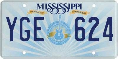 MS license plate YGE624