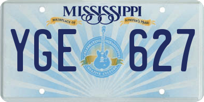 MS license plate YGE627