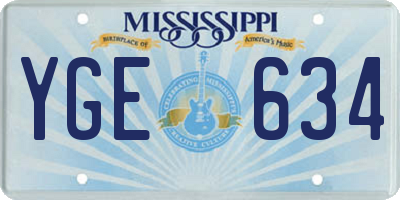 MS license plate YGE634