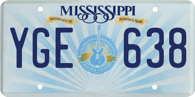 MS license plate YGE638