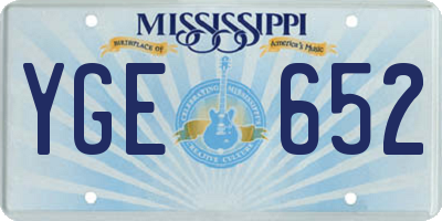 MS license plate YGE652