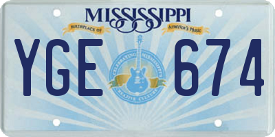 MS license plate YGE674