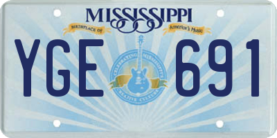MS license plate YGE691