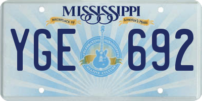 MS license plate YGE692