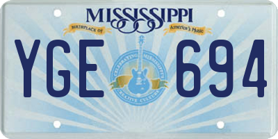 MS license plate YGE694