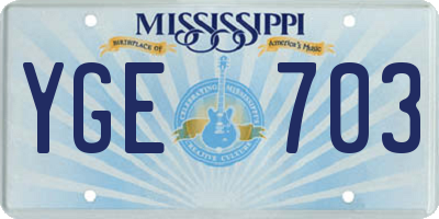 MS license plate YGE703