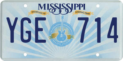 MS license plate YGE714