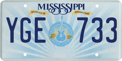 MS license plate YGE733