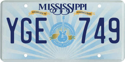 MS license plate YGE749