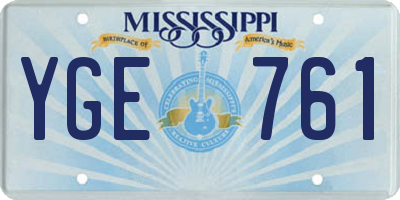 MS license plate YGE761