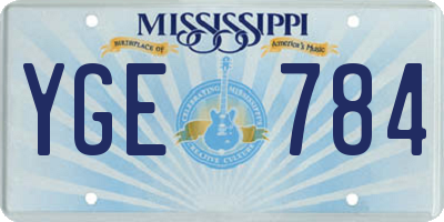 MS license plate YGE784