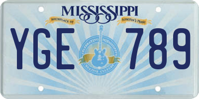 MS license plate YGE789