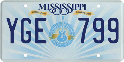 MS license plate YGE799