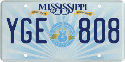 MS license plate YGE808