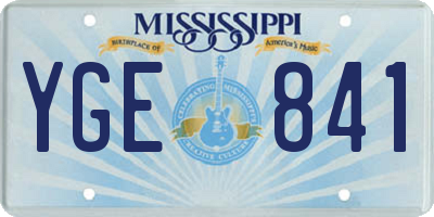 MS license plate YGE841
