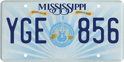MS license plate YGE856