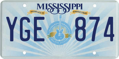 MS license plate YGE874