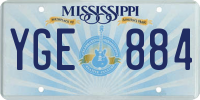 MS license plate YGE884