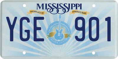 MS license plate YGE901