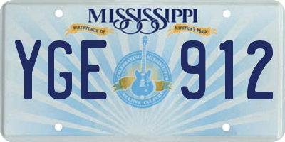 MS license plate YGE912