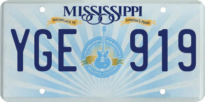 MS license plate YGE919