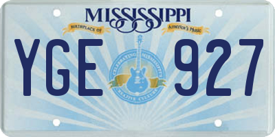 MS license plate YGE927