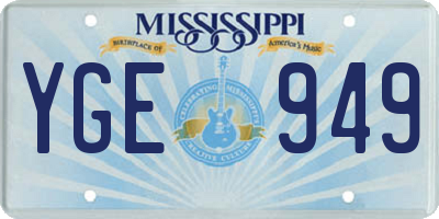 MS license plate YGE949