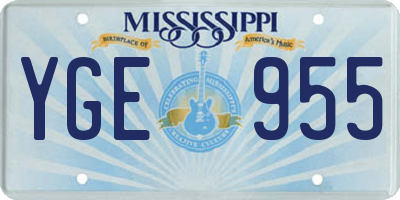 MS license plate YGE955