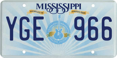 MS license plate YGE966
