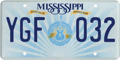 MS license plate YGF032