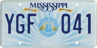 MS license plate YGF041
