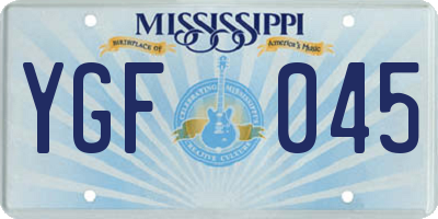 MS license plate YGF045