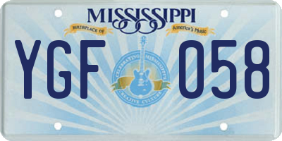 MS license plate YGF058