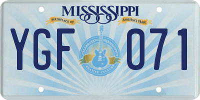 MS license plate YGF071
