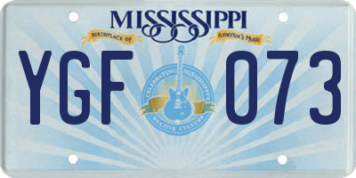 MS license plate YGF073