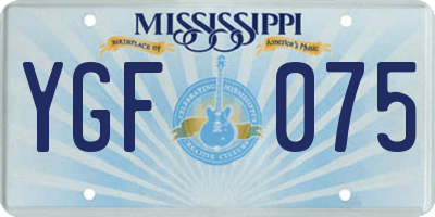 MS license plate YGF075
