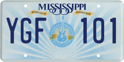 MS license plate YGF101