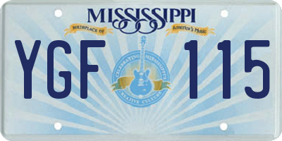 MS license plate YGF115