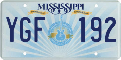 MS license plate YGF192