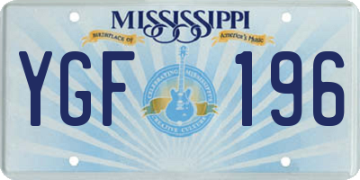 MS license plate YGF196