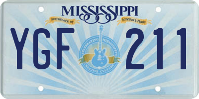 MS license plate YGF211