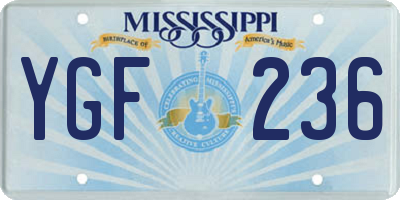 MS license plate YGF236